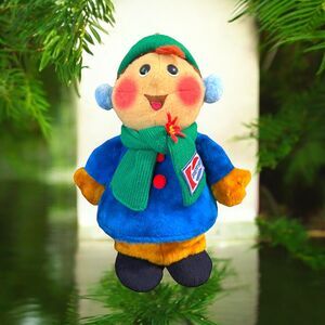 Animal Fair Pepsi 17" Plush Boy Vintage 1970s Holiday Christmas Caroler w/Scarf